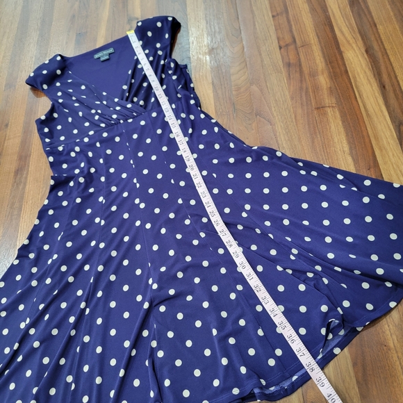 Jessica Howard Purple Polka Dot Surplice Neckline Size 12 Dress - Picture 8 of 10